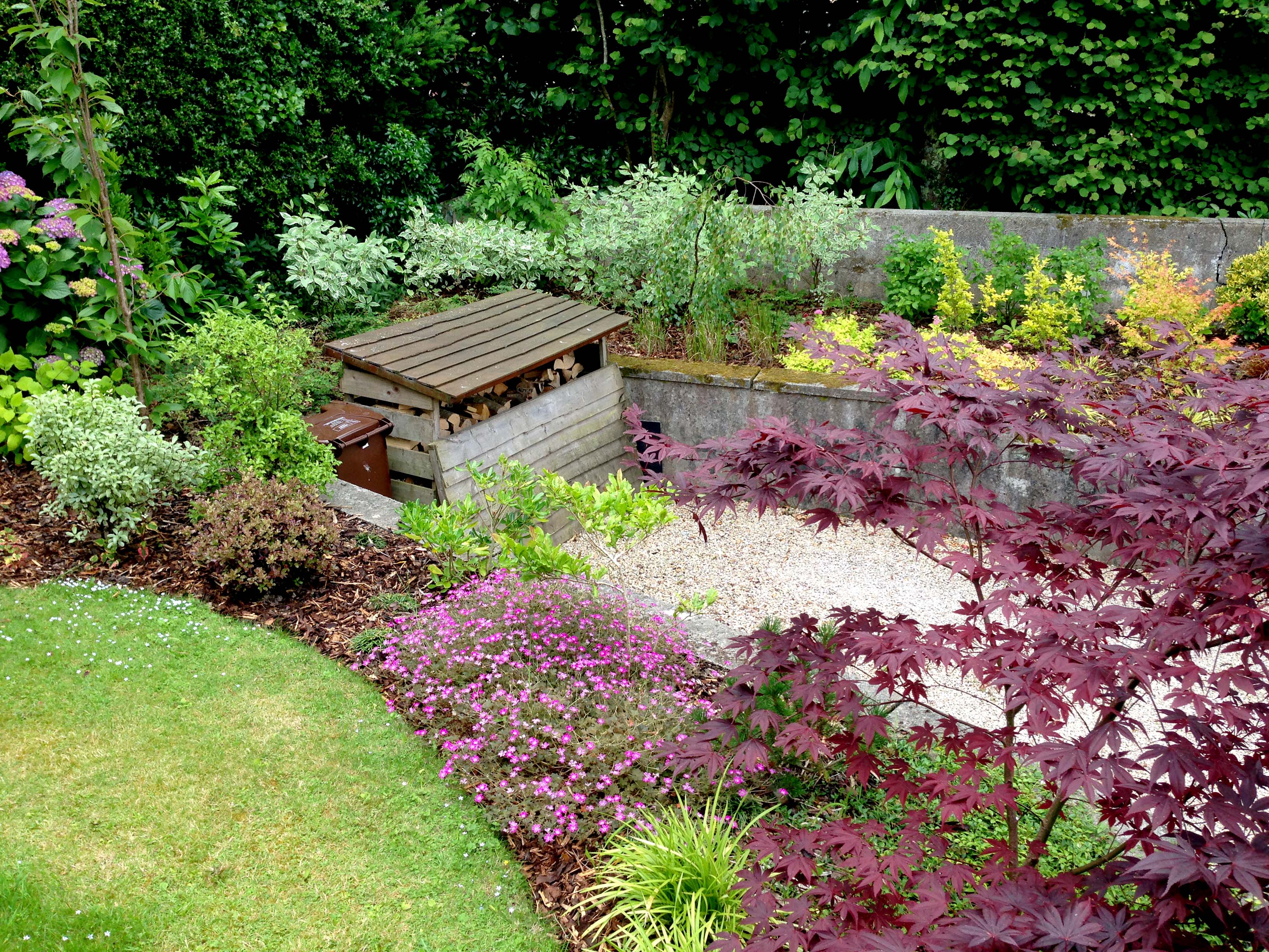 View of memorial garden and wild flowers